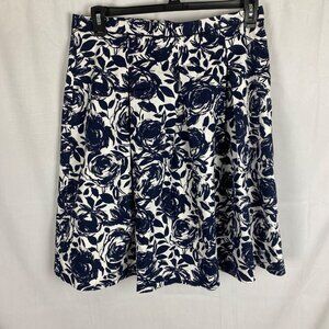 Mario Serrani Italy‎ Floral Skirt Women’s 10 Navy White
